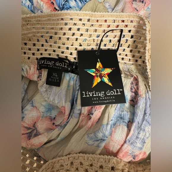 LIVING DOLL|mini boho festival flower lightweight flowy summer skirt|Size XL NWT - Picture 6 of 8